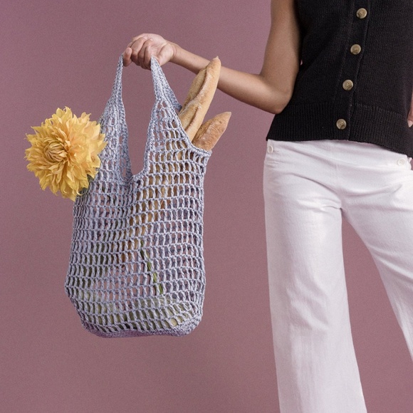 Hansel From Basel Handbags - Hansel from Basel Crochet Bag in Fog